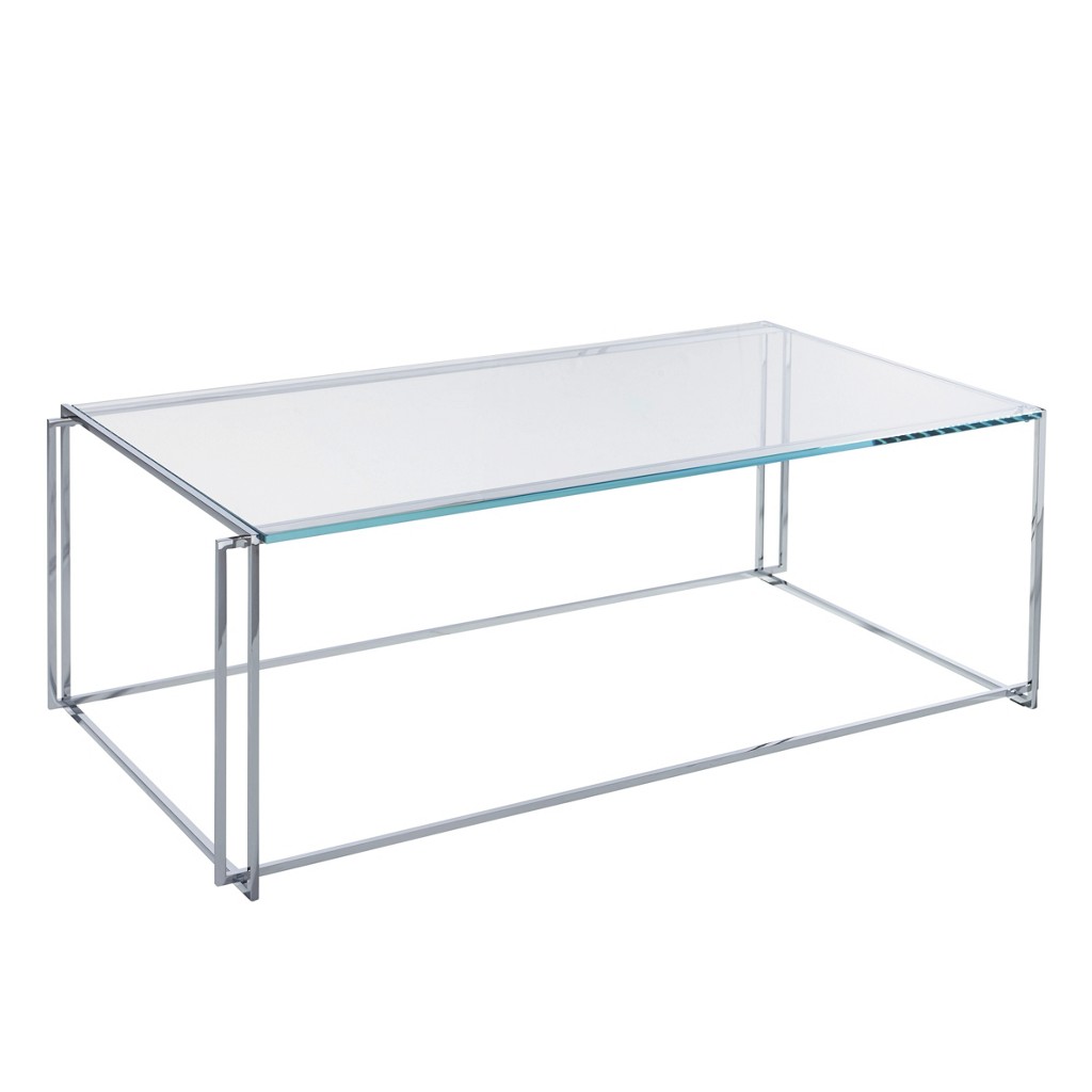 Shopthewall couchtisch jacob glas edelstahl silber Shopthewall couchtisch jacob glas edelstahl silber