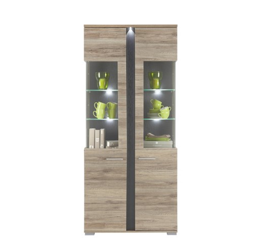 wohnzimmer vitrine grau:VITRINE Eichefarben, Grau – Vitrinen & Schränke – Wohnwände wohnzimmer vitrine grau:VITRINE Eichefarben, Grau – Vitrinen & Schränke – Wohnwände