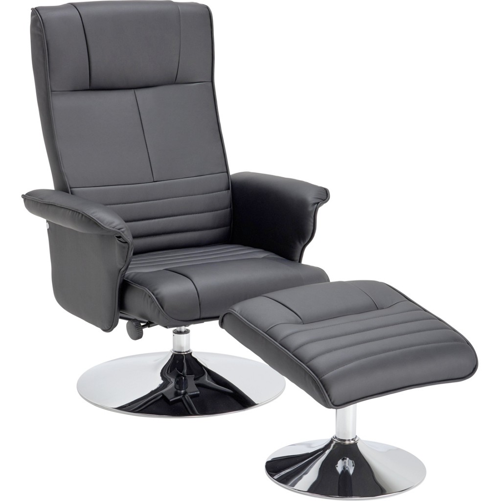 Relaxsessel von CANTUS im Lederlook, chromfarben & schwarz - nur 99€