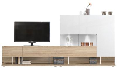 WOHNWAND in Eichefarben, Weiß (null, image/jpeg)