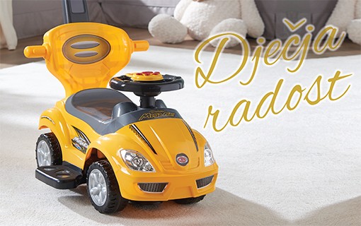 Žuta auto guralica robne marke MY BABY LOU
