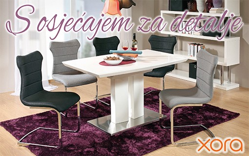 Blagovaonica s bijelim stolom na razvlačenje