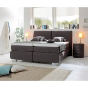 BOXSPRINGBETT INKL. Matratze - Dunkelgrau/Alufarben, KONVENTIONELL, Textil/Metall (203,5/121/224cm) - DIETER KNOLL BOXSPRINGBETT INKL. Matratze - Dunkelgrau/Alufarben, KONVENTIONELL, Textil/Metall (203,5/121/224cm) - DIETER KNOLL