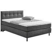 Flachgewebe BOXSPRINGBETT INKL.Matratze, Topper - Dunkelgrau/Schwarz, MODERN, Textil/Metall (140/100/206cm) - CARRYHOME Flachgewebe BOXSPRINGBETT INKL.Matratze, Topper - Dunkelgrau/Schwarz, MODERN, Textil/Metall (140/100/206cm) - CARRYHOME