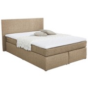 Webstoff BOXSPRINGBETT INKL.Matratze, Topper - Hellbraun, MODERN, Holzwerkstoff/Kunststoff (160/102/209cm) - CARRYHOME Webstoff BOXSPRINGBETT INKL.Matratze, Topper - Hellbraun, MODERN, Holzwerkstoff/Kunststoff (160/102/209cm) - CARRYHOME