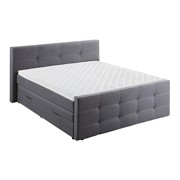 BOXSPRINGBETT Flachgewebe INKL. Bettkasten, Matratze, Topper - Schwarz/Grau, MODERN, Kunststoff/Textil (200/110/223cm) - CARRYHOME BOXSPRINGBETT Flachgewebe INKL. Bettkasten, Matratze, Topper - Schwarz/Grau, MODERN, Kunststoff/Textil (200/110/223cm) - CARRYHOME