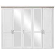 DREHTÜRENSCHRANK 5 -türig Eichefarben, Weiß - Eichefarben/Silberfarben, MODERN, Holzwerkstoff/Metall (265/209/60cm) - SET ONE BY MUSTERRIN DREHTÜRENSCHRANK 5 -türig Eichefarben, Weiß - Eichefarben/Silberfarben, MODERN, Holzwerkstoff/Metall (265/209/60cm) - SET ONE BY MUSTERRIN
