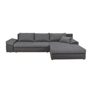 Ecksofa Webstoff Bettkasten, Rückenkissen, Schlaffunktion, Zierkissen - Anthrazit/Schwarz, MODERN, Kunststoff/Textil (313/215cm) - CARRYHOME Ecksofa Webstoff Bettkasten, Rückenkissen, Schlaffunktion, Zierkissen - Anthrazit/Schwarz, MODERN, Kunststoff/Textil (313/215cm) - CARRYHOME