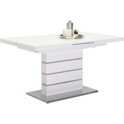 ESSTISCH JEFF -TOP- - Edelstahlfarben/Weiß, MODERN, Glas/Holzwerkstoff (140(175)/85/76cm) - NOVEL ESSTISCH JEFF -TOP- - Edelstahlfarben/Weiß, MODERN, Glas/Holzwerkstoff (140(175)/85/76cm) - NOVEL