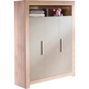 KLEIDERSCHRANK 3 -türig Eichefarben, Grau - Chromfarben/Eichefarben, Holzwerkstoff/Kunststoff (130/188/54cm) - MY BABY LOU KLEIDERSCHRANK 3 -türig Eichefarben, Grau - Chromfarben/Eichefarben, Holzwerkstoff/Kunststoff (130/188/54cm) - MY BABY LOU