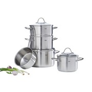KOCHTOPFSET Edelstahl 5-teilig - Silberfarben, Glas/Metall (27,5/25,5/51,0cm) - FISSLER KOCHTOPFSET Edelstahl 5-teilig - Silberfarben, Glas/Metall (27,5/25,5/51,0cm) - FISSLER