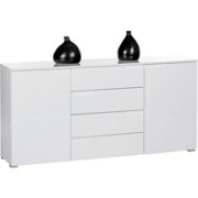 KOMMODE Hochglanz - Silberfarben/Weiß, MODERN, Holzwerkstoff/Kunststoff (165/80/40cm) KOMMODE Hochglanz - Silberfarben/Weiß, MODERN, Holzwerkstoff/Kunststoff (165/80/40cm)