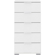 KOMODA - bílá/barvy chromu, Moderní, kov/dřevěný materiál (49/102/41cm) - CARRYHOME KOMODA - bílá/barvy chromu, Moderní, kov/dřevěný materiál (49/102/41cm) - CARRYHOME