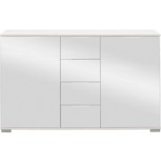 KOMODA - bílá/barvy chromu, Moderní, kov/dřevěný materiál (130/83/41cm) - CARRYHOME KOMODA - bílá/barvy chromu, Moderní, kov/dřevěný materiál (130/83/41cm) - CARRYHOME