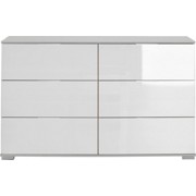 KOMODA - bílá/barvy chromu, Moderní, kov/dřevěný materiál (130/83/41cm) - CARRYHOME KOMODA - bílá/barvy chromu, Moderní, kov/dřevěný materiál (130/83/41cm) - CARRYHOME