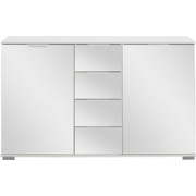 KOMODA - bílá/barvy chromu, Moderní, kov/dřevěný materiál (130/83/41cm) - CARRYHOME KOMODA - bílá/barvy chromu, Moderní, kov/dřevěný materiál (130/83/41cm) - CARRYHOME