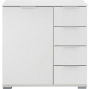 KOMODA - bílá/barvy chromu, Moderní, kov/dřevěný materiál (81/83/41cm) - CARRYHOME KOMODA - bílá/barvy chromu, Moderní, kov/dřevěný materiál (81/83/41cm) - CARRYHOME