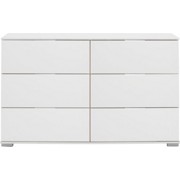 KOMODA - bílá/barvy chromu, Moderní, kov/dřevěný materiál (130/83/41cm) - CARRYHOME KOMODA - bílá/barvy chromu, Moderní, kov/dřevěný materiál (130/83/41cm) - CARRYHOME