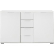 KOMODA - bílá/barvy chromu, Moderní, kov/dřevěný materiál (130/83/41cm) - CARRYHOME KOMODA - bílá/barvy chromu, Moderní, kov/dřevěný materiál (130/83/41cm) - CARRYHOME