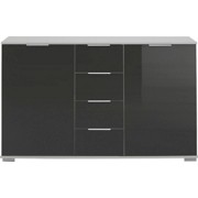 KOMODA - bílá/černá, Moderní, kov/dřevěný materiál (130/83/41cm) - CARRYHOME KOMODA - bílá/černá, Moderní, kov/dřevěný materiál (130/83/41cm) - CARRYHOME