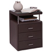 NACHTKÄSTCHEN - Chromfarben/Braun, KONVENTIONELL, Glas/Leder (51/66/42cm) - DIETER KNOLL NACHTKÄSTCHEN - Chromfarben/Braun, KONVENTIONELL, Glas/Leder (51/66/42cm) - DIETER KNOLL