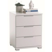 NACHTKÄSTCHEN NAKO - Silberfarben/Weiß, MODERN, Kunststoff (46/61/42cm) - CARRYHOME NACHTKÄSTCHEN NAKO - Silberfarben/Weiß, MODERN, Kunststoff (46/61/42cm) - CARRYHOME