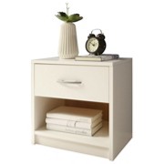 NACHTKÄSTCHEN PEPE - Alufarben/Weiß, MODERN, Kunststoff (39/41/28cm) - CARRYHOME NACHTKÄSTCHEN PEPE - Alufarben/Weiß, MODERN, Kunststoff (39/41/28cm) - CARRYHOME