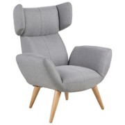 OHRENSESSEL Webstoff Hellgrau - Eschefarben/Hellgrau, MODERN, Holz/Textil (88/109/90cm) - CARRYHOME OHRENSESSEL Webstoff Hellgrau - Eschefarben/Hellgrau, MODERN, Holz/Textil (88/109/90cm) - CARRYHOME