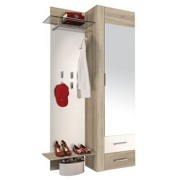 PREDSOBLJE - bijela/hrast Sonoma, Moderno, staklo/drvni materijal (110/198/36cm) - BOXXX PREDSOBLJE - bijela/hrast Sonoma, Moderno, staklo/drvni materijal (110/198/36cm) - BOXXX