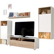 REGAL ZA DNEVNI BORAVAK P62 - bijela/boje hrasta, Moderno, drvni materijal/plastika (260/161/40cm) REGAL ZA DNEVNI BORAVAK P62 - bijela/boje hrasta, Moderno, drvni materijal/plastika (260/161/40cm)