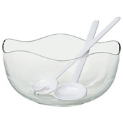 Salatschüssel-Set 3-teilig TBC - Klar, Glas/Kunststoff (26/13cm) - HOMEWARE Salatschüssel-Set 3-teilig TBC - Klar, Glas/Kunststoff (26/13cm) - HOMEWARE