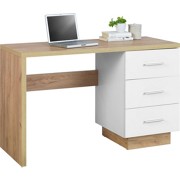 SCHREIBTISCH - Eichefarben/Alufarben, Holzwerkstoff/Kunststoff (120/75/50cm) - HOM IN SCHREIBTISCH - Eichefarben/Alufarben, Holzwerkstoff/Kunststoff (120/75/50cm) - HOM IN