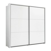 SCHWEBETÜRENSCHRANK 2 -türig Weiß - Alufarben/Weiß, MODERN, Holzwerkstoff/Metall (222/210/61cm) - TI`ME SCHWEBETÜRENSCHRANK 2 -türig Weiß - Alufarben/Weiß, MODERN, Holzwerkstoff/Metall (222/210/61cm) - TI`ME