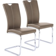 SCHWINGSTUHL-SET GERNOT - 2ER SET - Chromfarben/Hellbraun, MODERN, Textil/Metall (41/95/58cm) - XORA SCHWINGSTUHL-SET GERNOT - 2ER SET - Chromfarben/Hellbraun, MODERN, Textil/Metall (41/95/58cm) - XORA