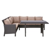SEDACÍ SOUPRAVA - tmavě hnědá/černá, Moderní, kov/textil (278/85/181cm) - AMBIA GARDEN SEDACÍ SOUPRAVA - tmavě hnědá/černá, Moderní, kov/textil (278/85/181cm) - AMBIA GARDEN