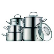 SET LONACA ZA KUHANJE - boje oplemenjenog čelika/prozirno, Konvencionalno, staklo/metal (30cm) - WMF SET LONACA ZA KUHANJE - boje oplemenjenog čelika/prozirno, Konvencionalno, staklo/metal (30cm) - WMF