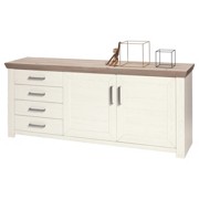 SIDEBOARD Melamin, tiefgezogen - Edelstahlfarben/Eichefarben, MODERN, Holzwerkstoff/Metall (184,1/78,6/44,2cm) - SET ONE BY MUSTERRIN SIDEBOARD Melamin, tiefgezogen - Edelstahlfarben/Eichefarben, MODERN, Holzwerkstoff/Metall (184,1/78,6/44,2cm) - SET ONE BY MUSTERRIN
