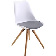 STUHL Eiche Grau, Weiß - Naturfarben/Weiß, ROMANTIK / LANDHAUS, Holz/Kunststoff (48,5/85/55cm) - XORA STUHL Eiche Grau, Weiß - Naturfarben/Weiß, ROMANTIK / LANDHAUS, Holz/Kunststoff (48,5/85/55cm) - XORA