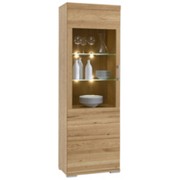 VITRINE Wildeiche teilmassiv Eichefarben, Nickelfarben - Eichefarben/Nickelfarben, KONVENTIONELL, Glas/Holz (68/206/40cm) - VOLEO VITRINE Wildeiche teilmassiv Eichefarben, Nickelfarben - Eichefarben/Nickelfarben, KONVENTIONELL, Glas/Holz (68/206/40cm) - VOLEO