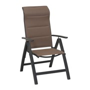 ZAHRADNÍ SKLÁPĚCÍ ŽIDLE - antracitová/šedohnědá, Konvenční, kov/textil (58/110/68cm) - AMBIA GARDEN ZAHRADNÍ SKLÁPĚCÍ ŽIDLE - antracitová/šedohnědá, Konvenční, kov/textil (58/110/68cm) - AMBIA GARDEN
