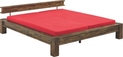 Bett 160 cm x 200 cm in holz akaziefarben, braun einzel ...