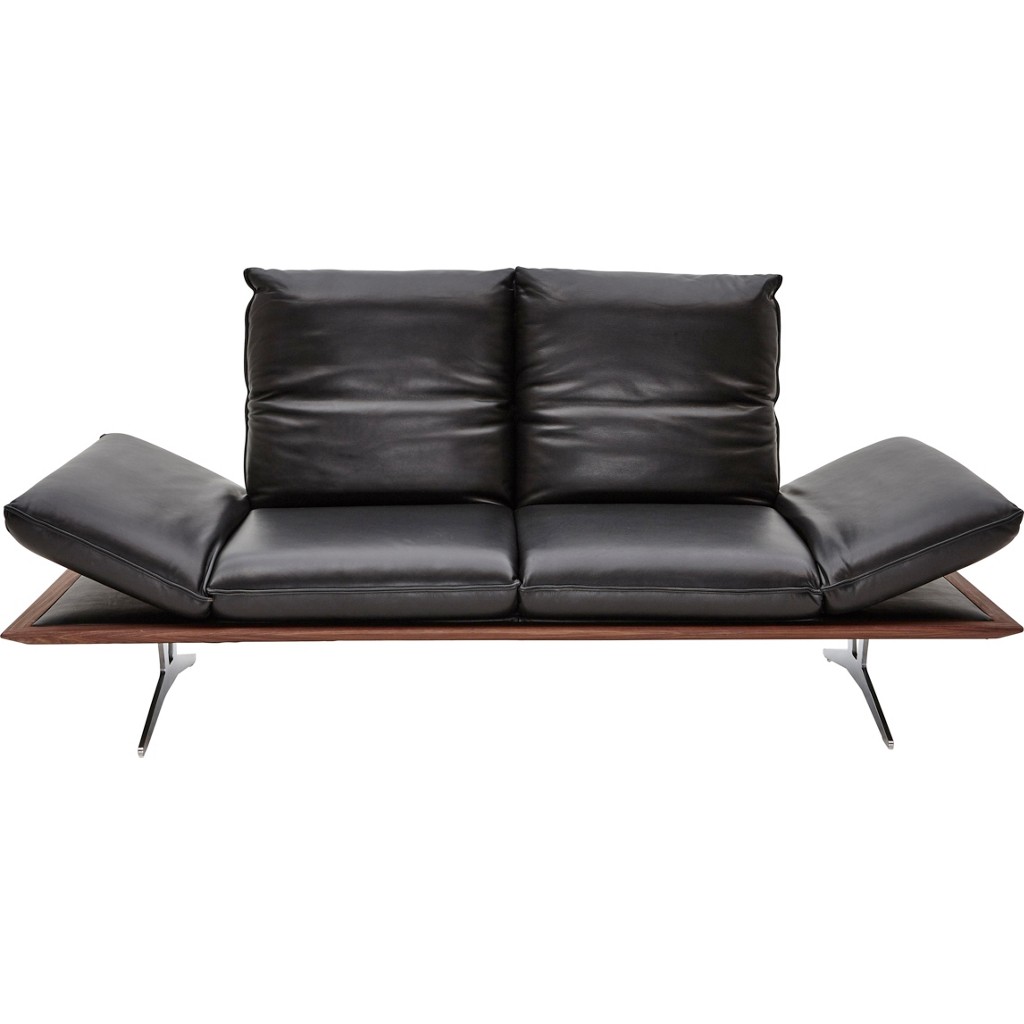 DIETER KNOLL Sofa - schwarz - Anilinleder