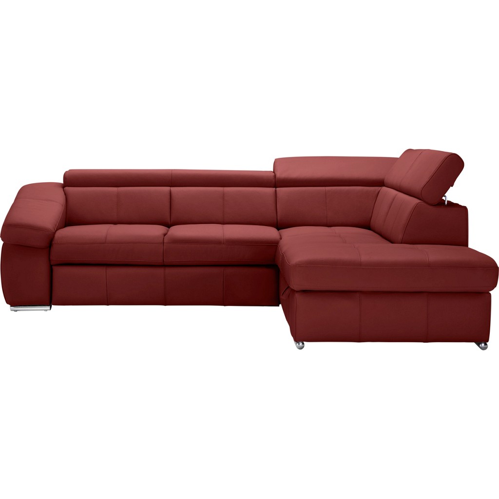 Welnova Wohnlandschaft Echtleder Rot